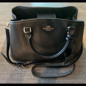 Coach Pebbled Black Satchel